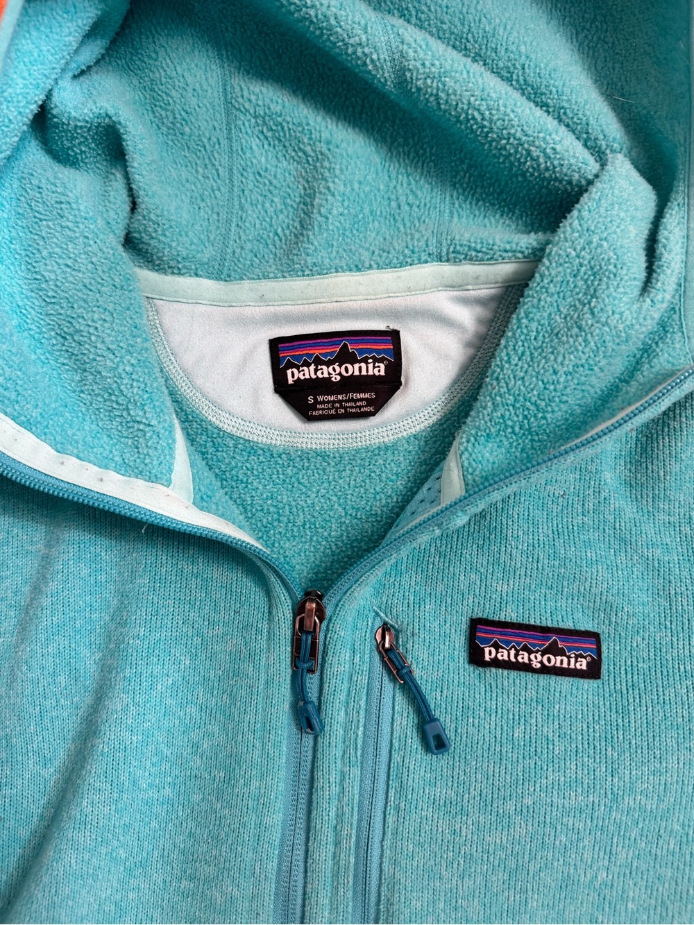 Patagonia Teal Hooded Full-Zip Fleece Jacket